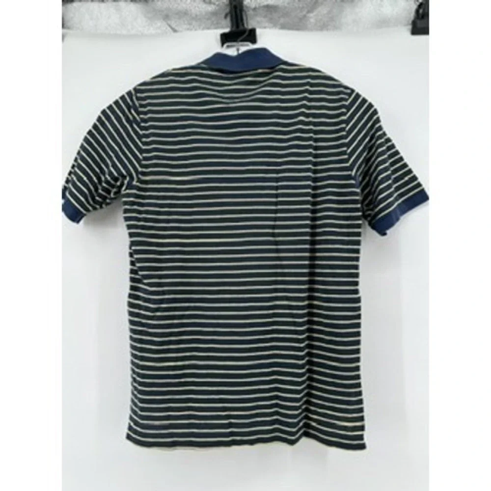 Polo Golf Ralph Lauren Medium Navy Yellow Striped Polo Shirt Men's‎ Short Sleeve